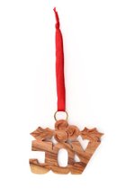 Hand Carved Olive Wood Joy Ornament - Fair Trade Products