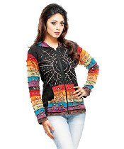 Fair Trade Rising International Inc Women's Starburst Rainbow Jacket